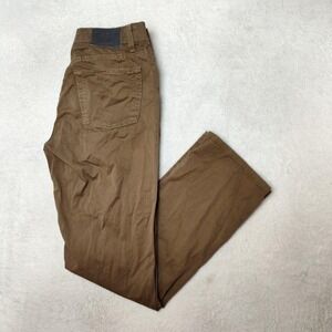 Paige Pants Mens 29x31 Brown Chino Slim Twill Stretch Normandie Flat‎ Front USA